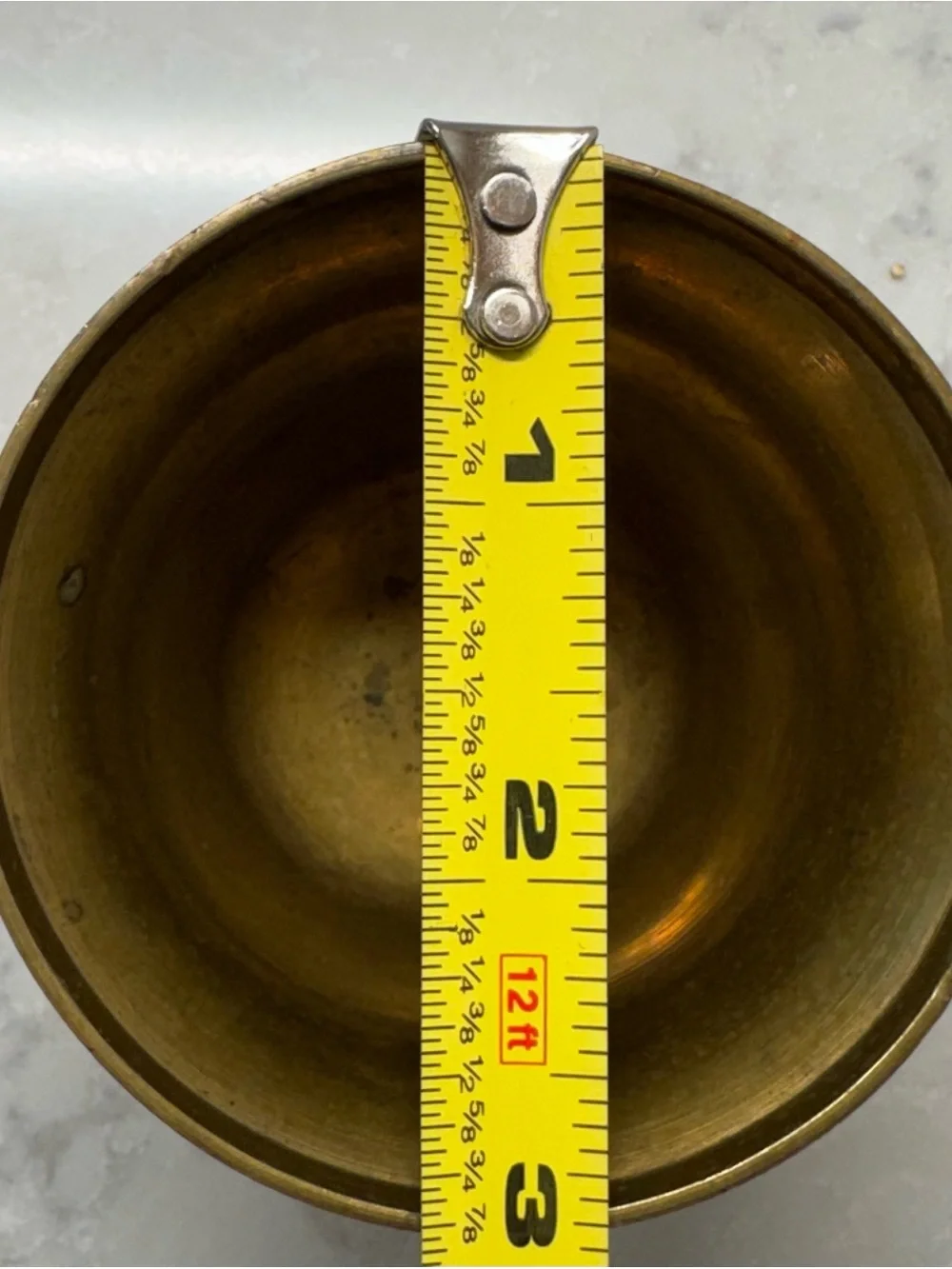 Vintage Brass Floral Etched Vase - Gold Decorative Accent
